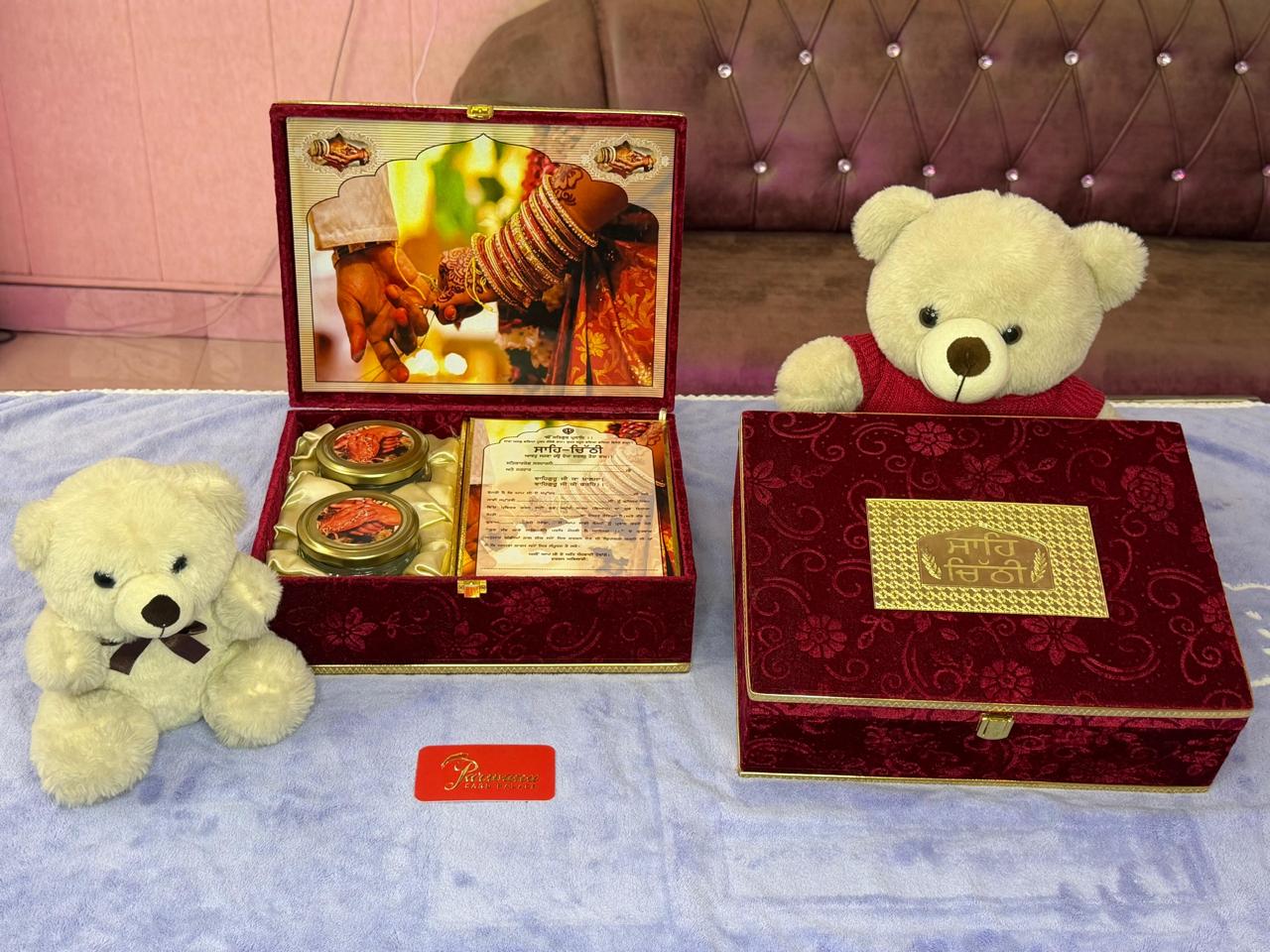 Deep red wedding gift box